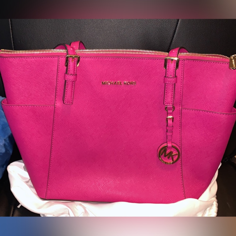 Pink Michael Kors tote.
